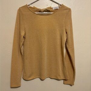 Kayleigh Yellow & White Bow Tie Chevron Top Womens Size M